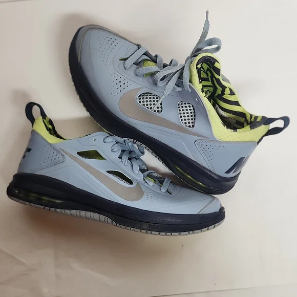 Nike Max Dominate Basketball XD Blue Gray & Lime Green Athletic Shoes Sz 9.5 - Picture 1 of 10